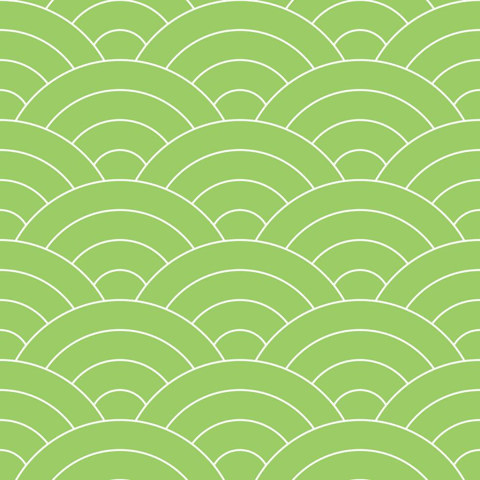 Light green Japanese wave pattern background. Japanese pattern vector. Waves background illustration. for clothing, wrapping paper, backdrop, background, gift card. vector