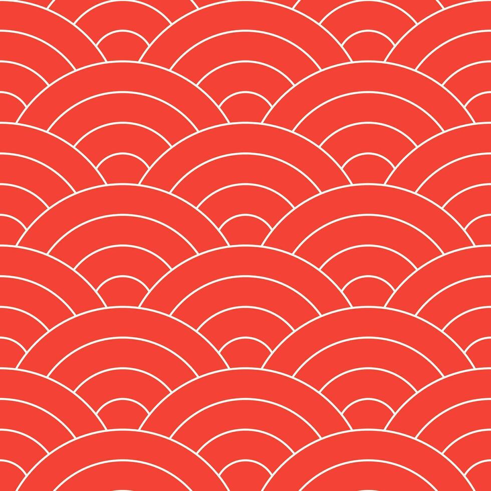 Red Japanese wave pattern background. Japanese pattern vector. Waves background illustration. for clothing, wrapping paper, backdrop, background, gift card. vector