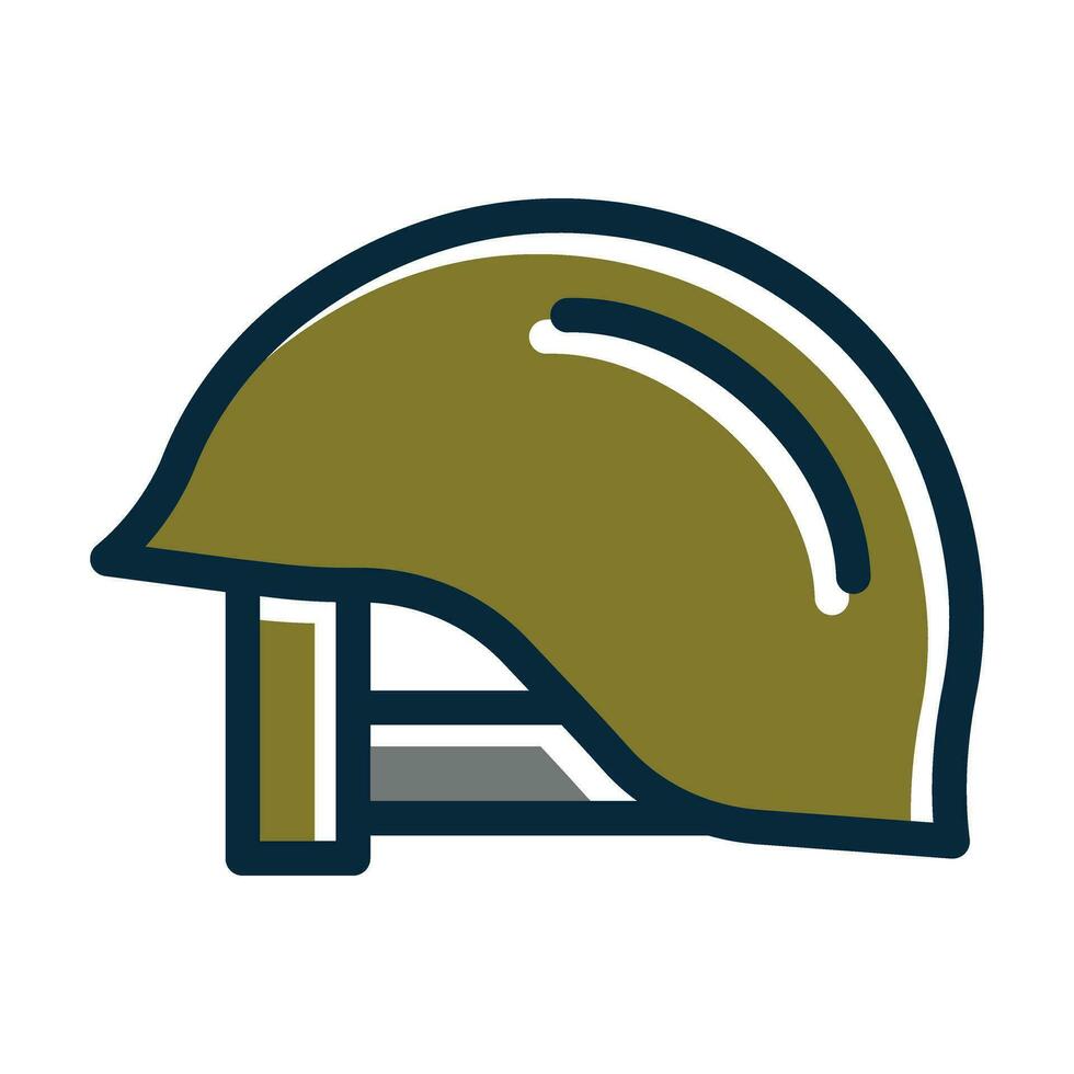 Helmet Vector Thick Line Filled Dark Colors