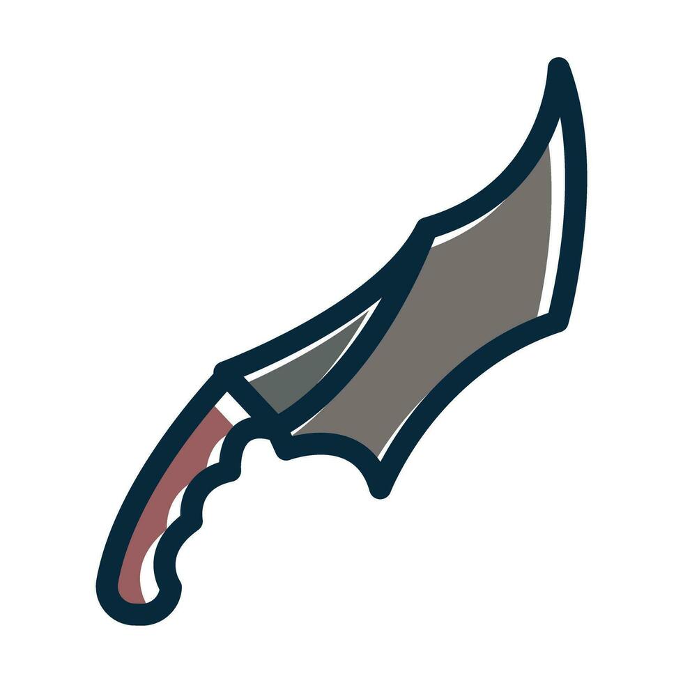 Dagger Vector Thick Line Filled Dark Colors