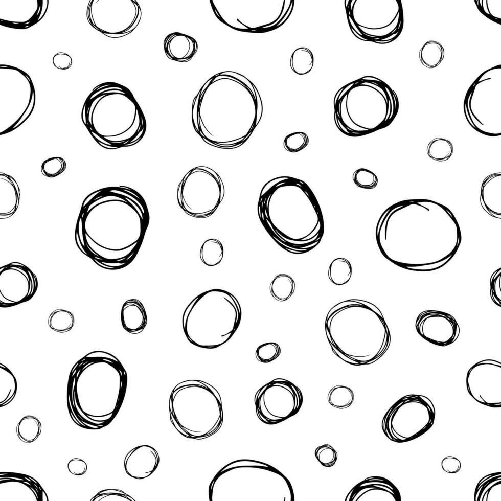 Seamless pattern with sketch circles shape vector