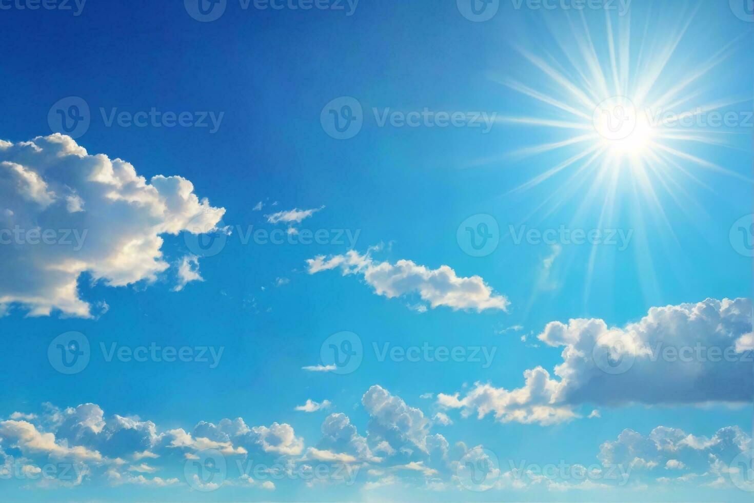 Sunny Sky Background, Sunny Day Background, Sun Wallpaper, Sunny Sky Landscape, Blue Sky Background, Summer Sky Background, AI Generative photo