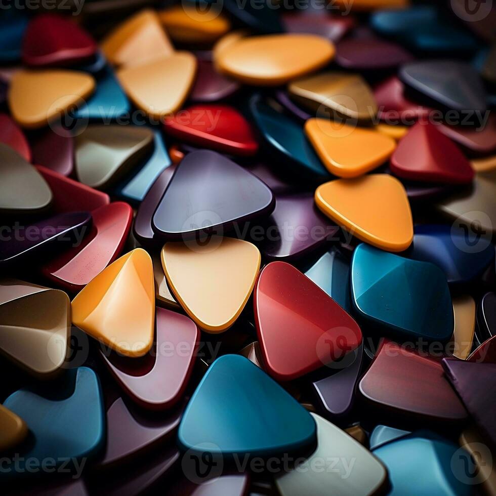 A bunch of guitar picks with many different colors AI Generative photo
