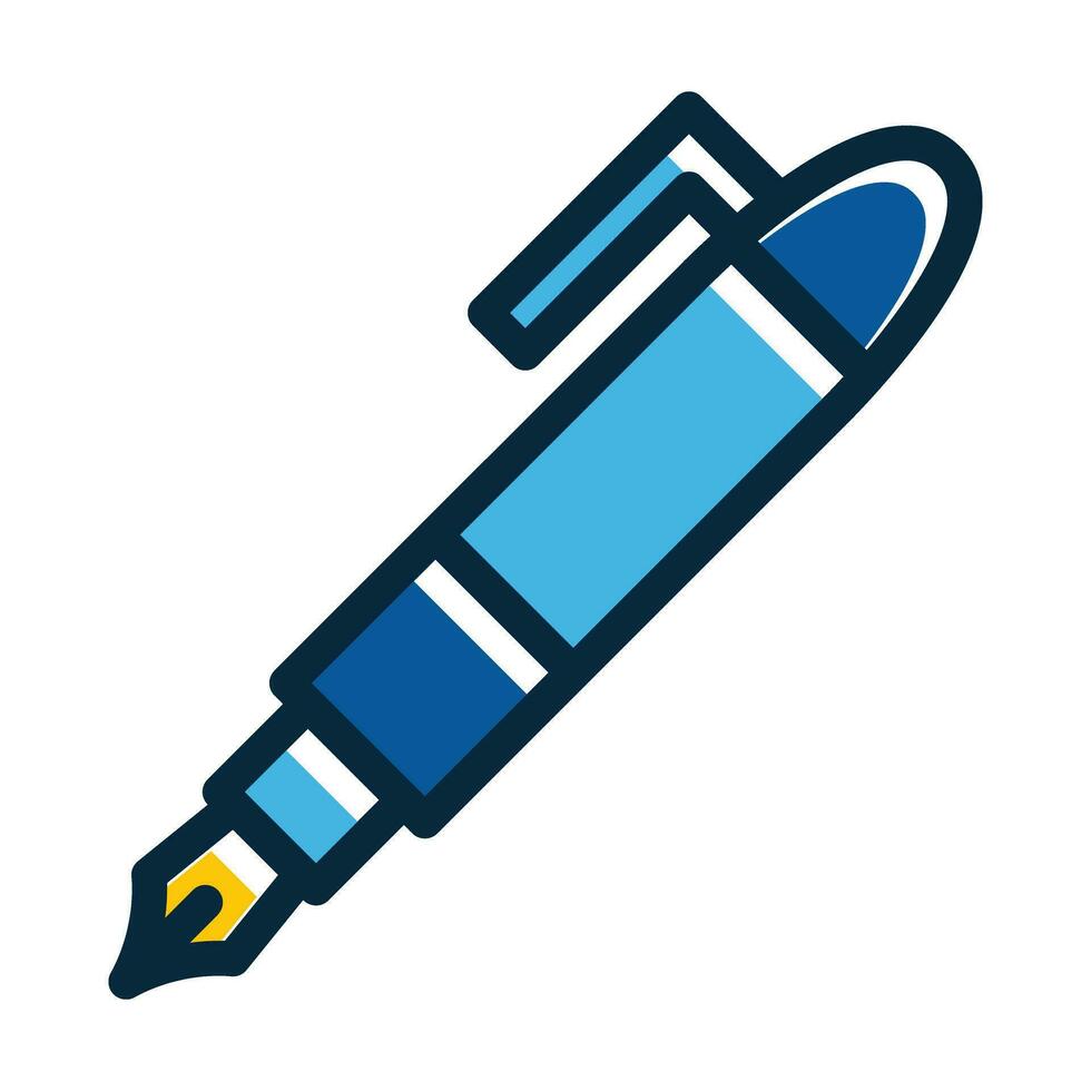 Pen Vector Thick Line Filled Dark Colors