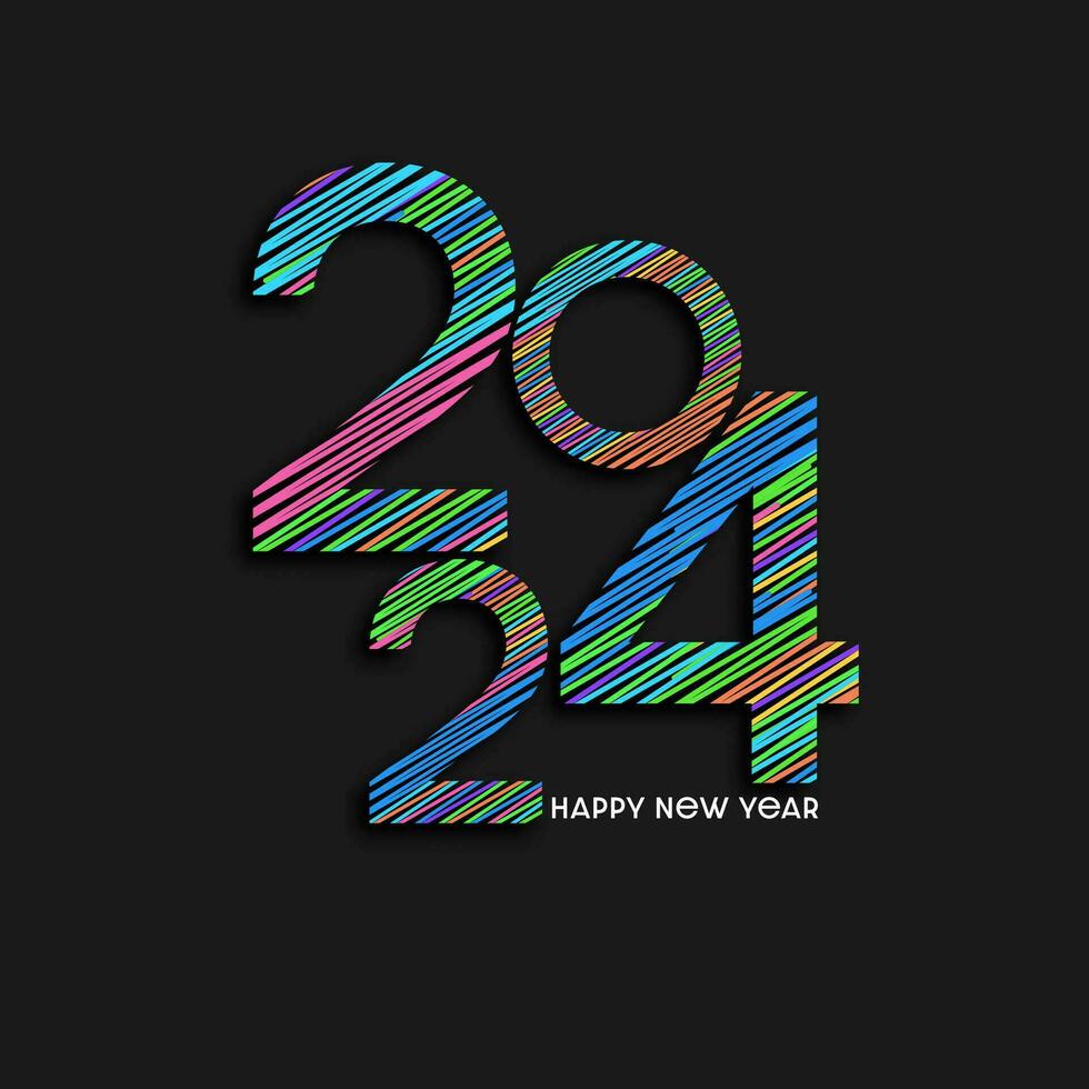 colourful Happy New Year background with scribble design vector