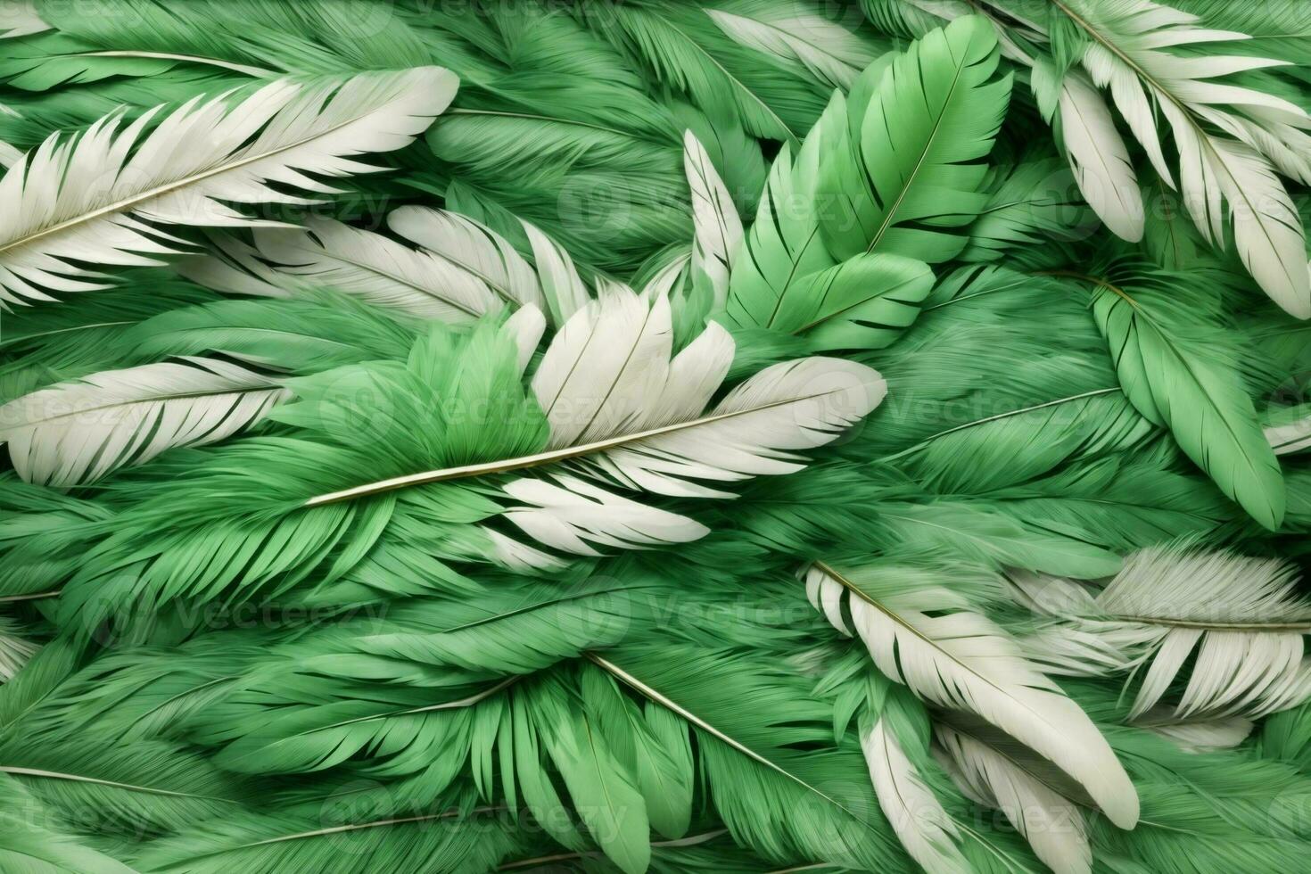 Green Feather Background, Feather Wallpaper, Feathers Background, Fluffy Feather Texture, Feather Pattern, Feather Texture, Fur Texture, AI Generative photo