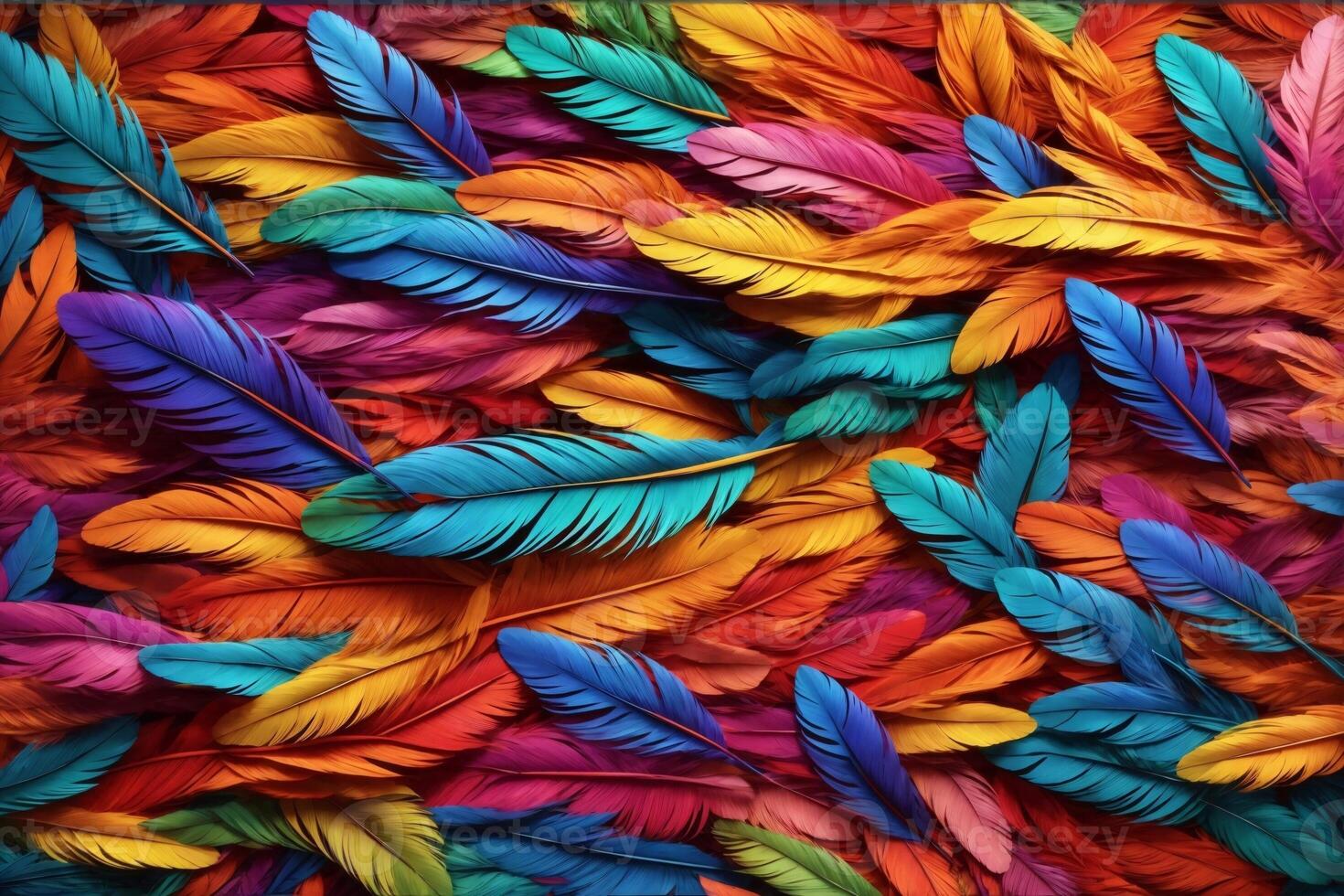 Rainbow Feather Background Rainbow Colorful Feather Wallpaper