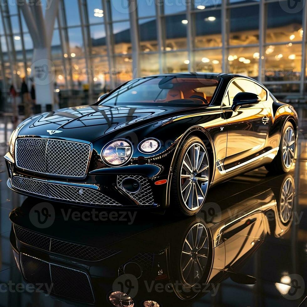 A bentley continental plane sits on a runway AI Generative photo