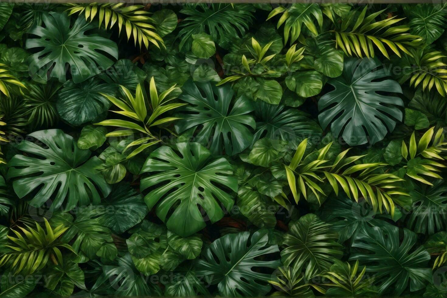 tropical hojas fondo, exótico hojas fondo, tropical hojas fondo de pantalla, selva hojas fondo, hojas fondo, ai generativo foto