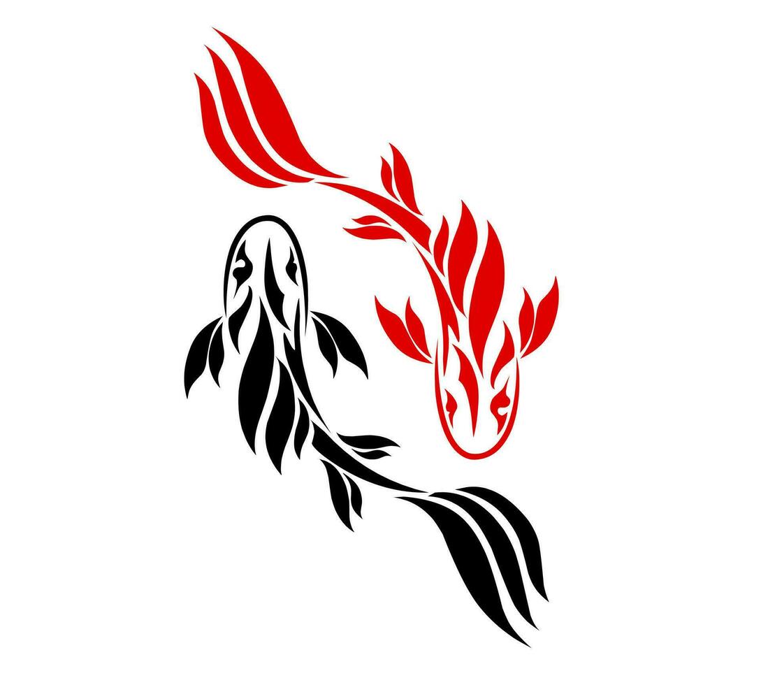 tribal art graphic vector illustration, koi fish tattoo design suitable for symbols