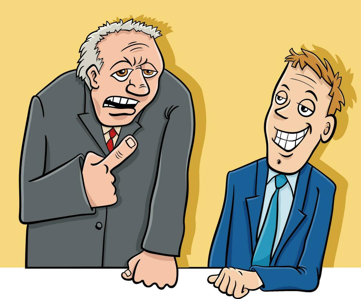 cartoon men characters having a discussion or debate vector