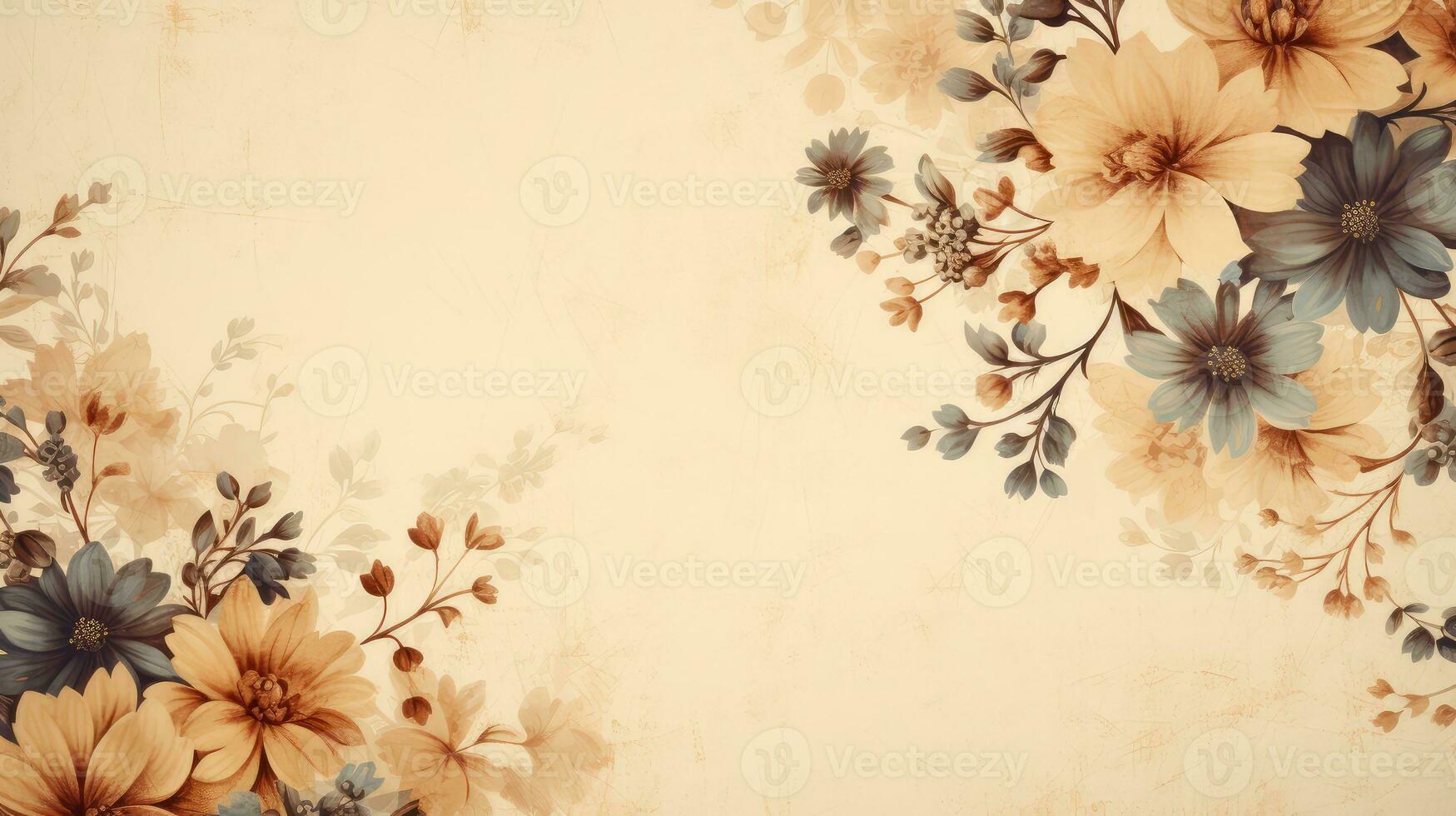 design vintage flower background minimalist ai generated photo