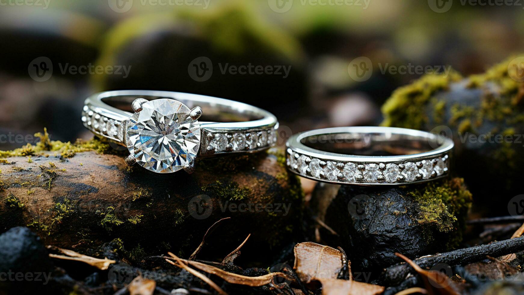Engagement Rings Symbols of Love and Commitment, AI Generative photo
