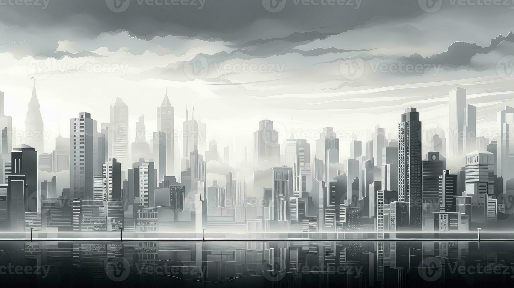 space modern grey city background ai generated photo