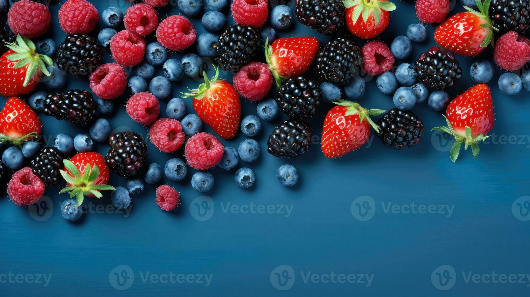 background natural food blue top view ai generated photo