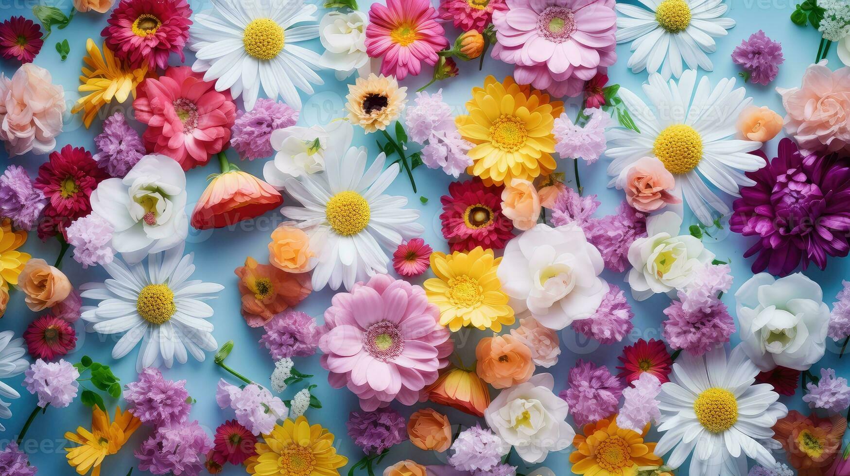 background texture bright floral top view ai generated photo