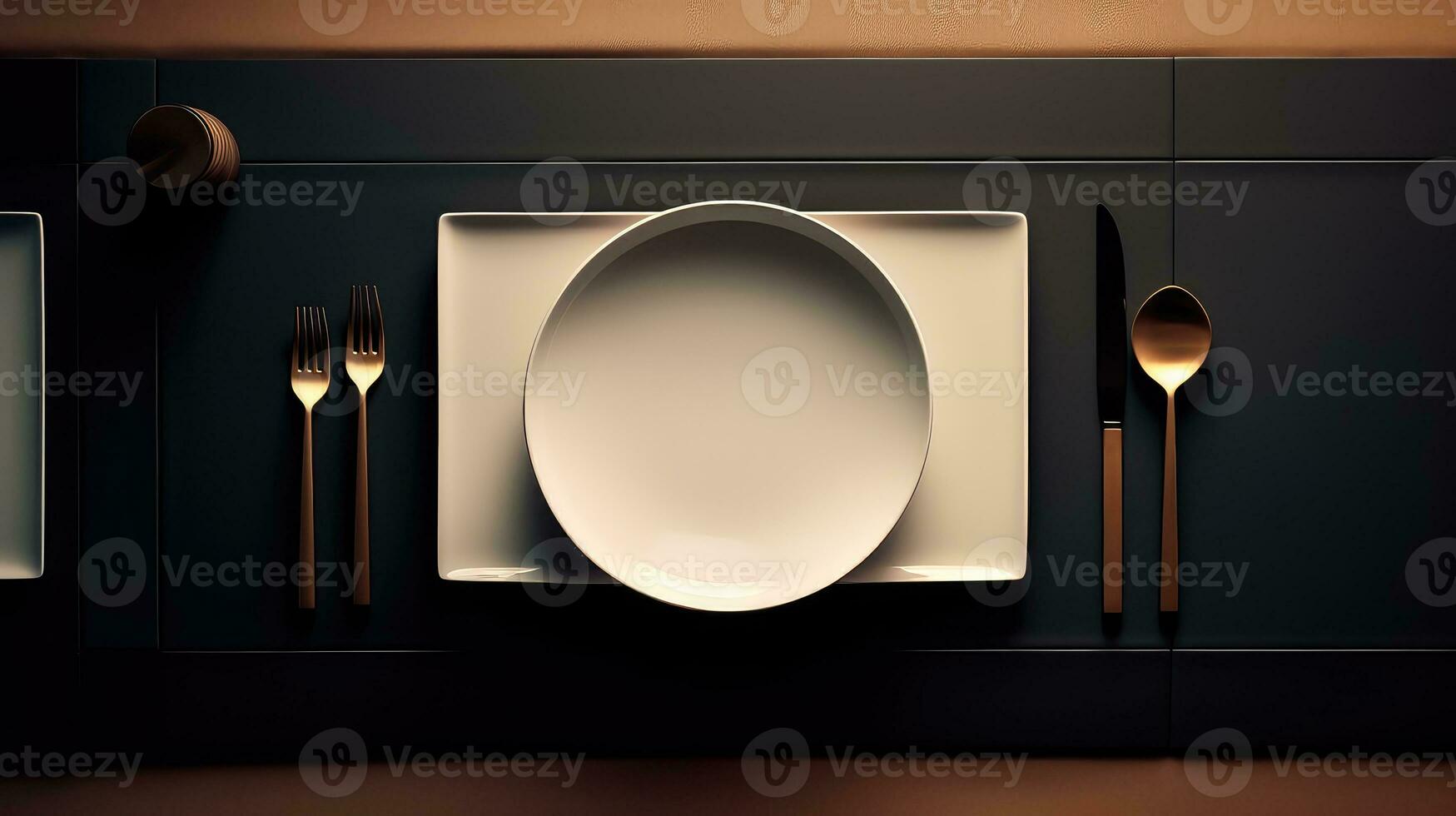 contemporary table beautiful abstract top view ai generated photo