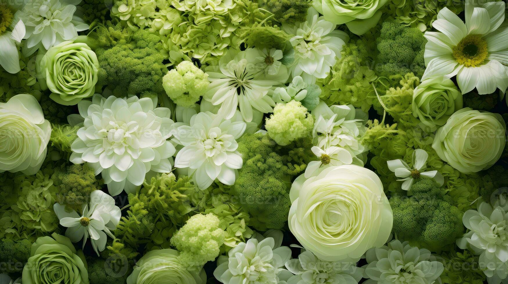 beautiful green flower background elegant ai generated photo