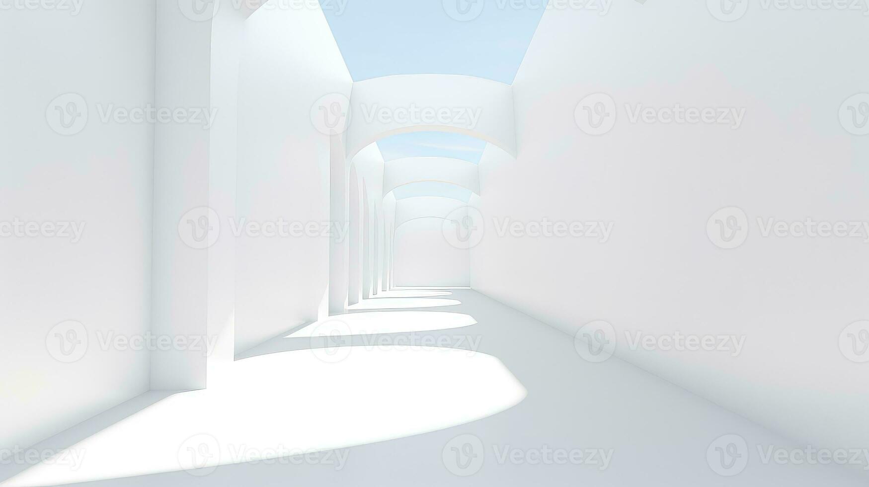 clean white wall corridor background ai generated photo