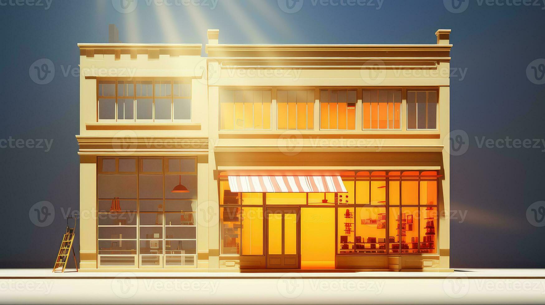 store bright building shop background ai generated photo