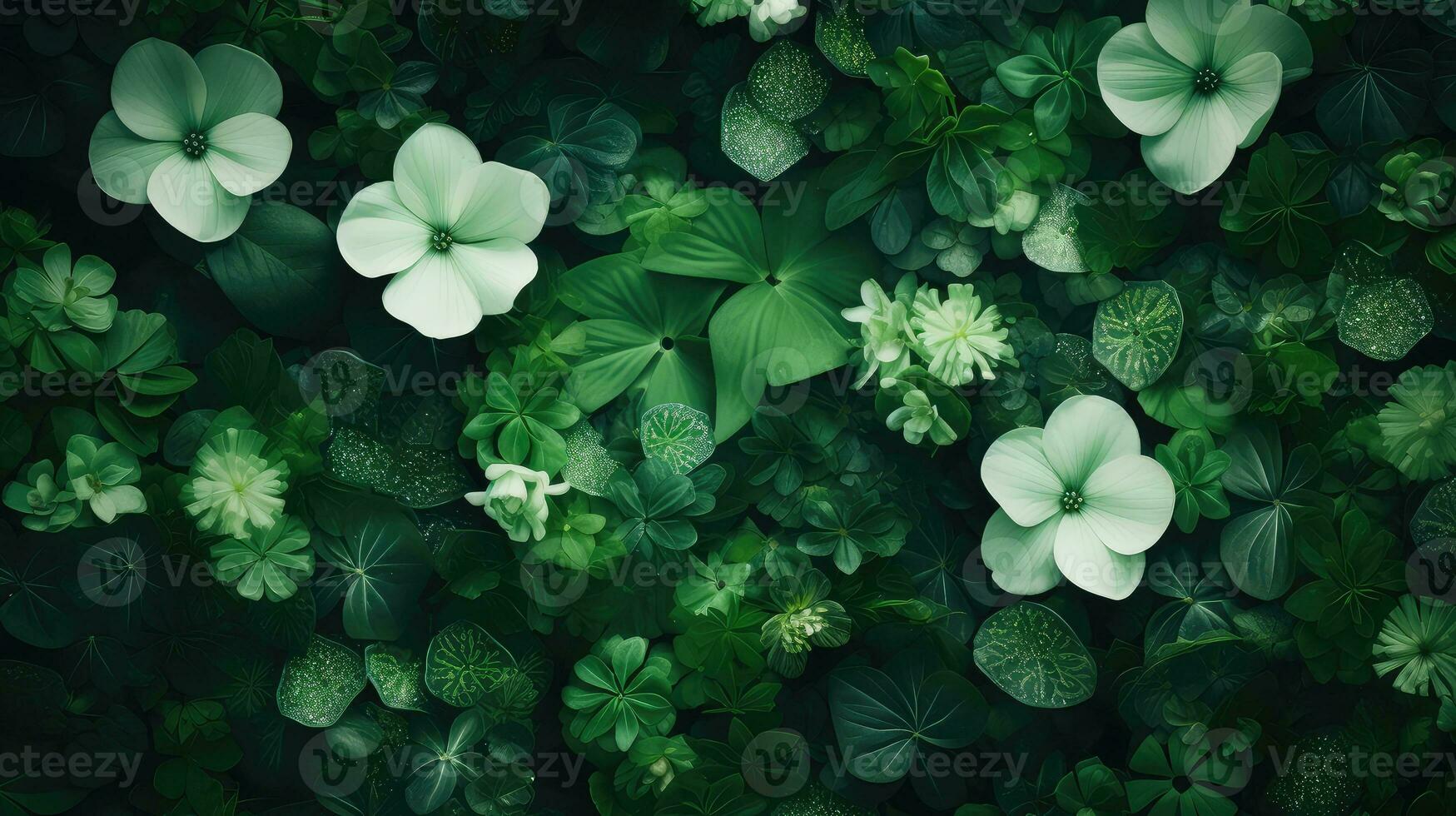 beautiful green flower background elegant ai generated photo