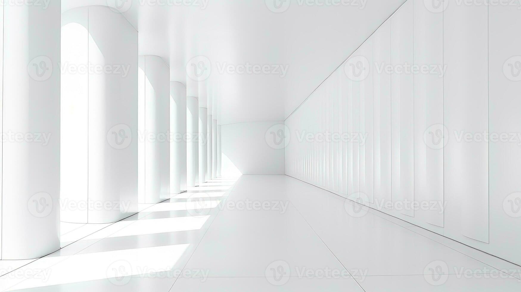 empty white wall corridor background ai generated photo