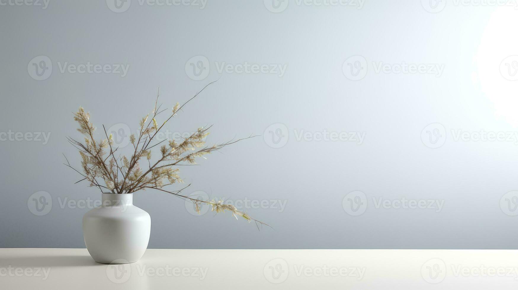 top white grey table background ai generated photo