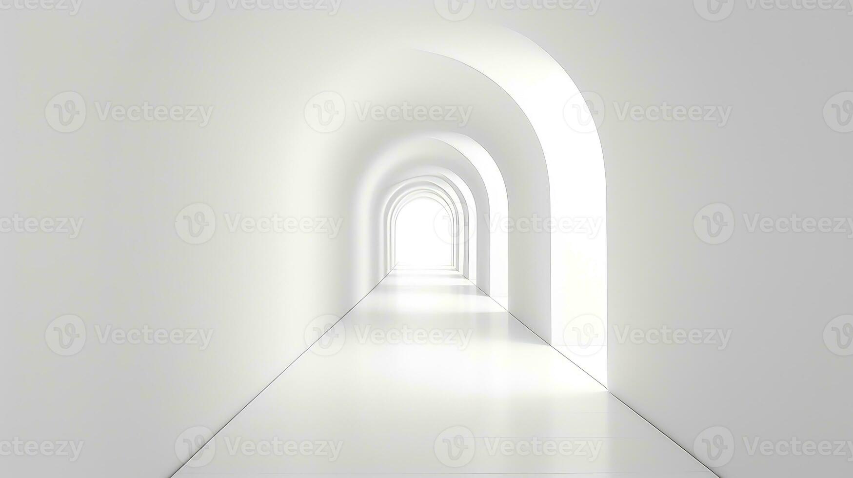 concrete white wall corridor background ai generated photo