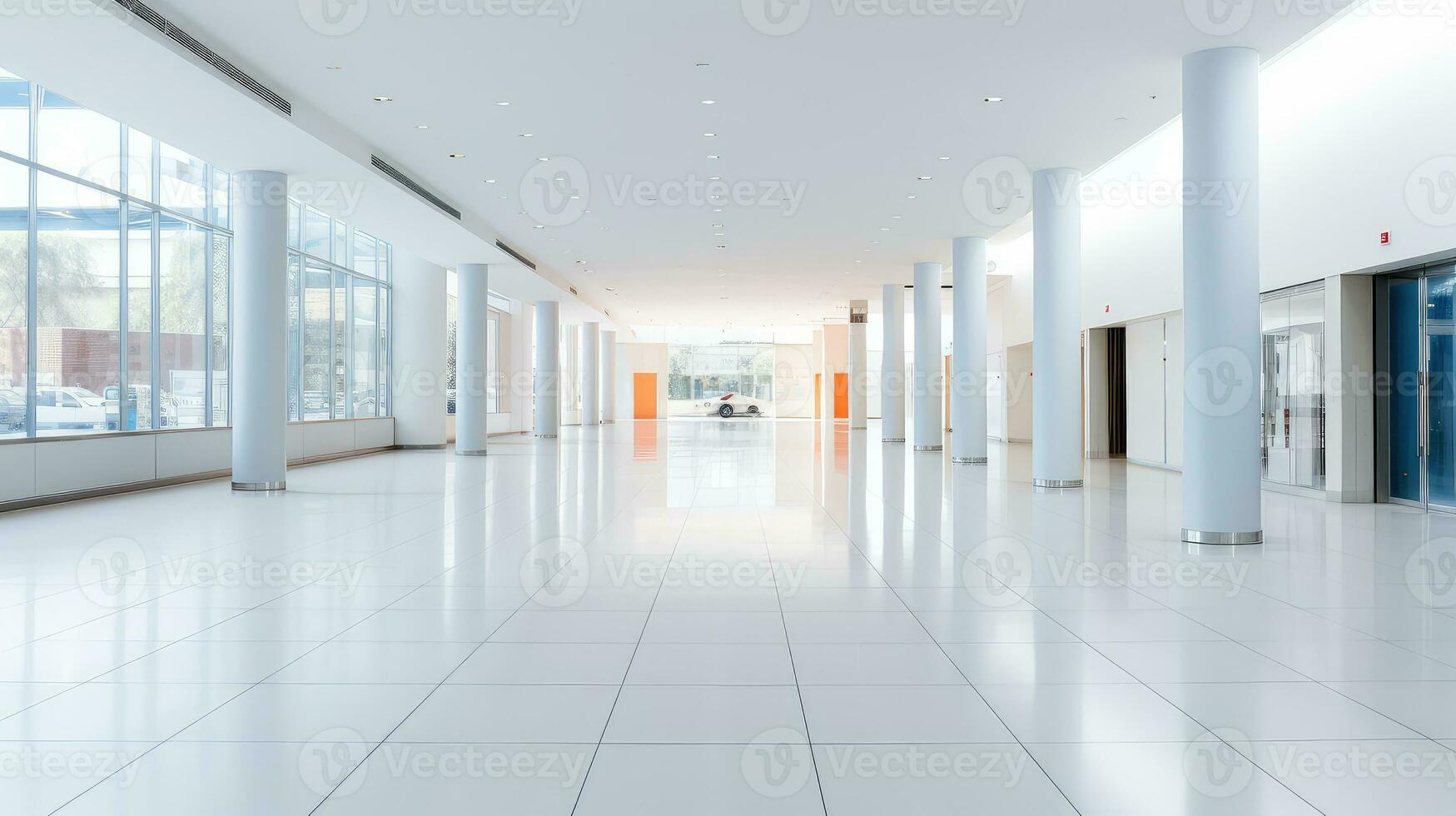 modern bright inside corridor background ai generated photo