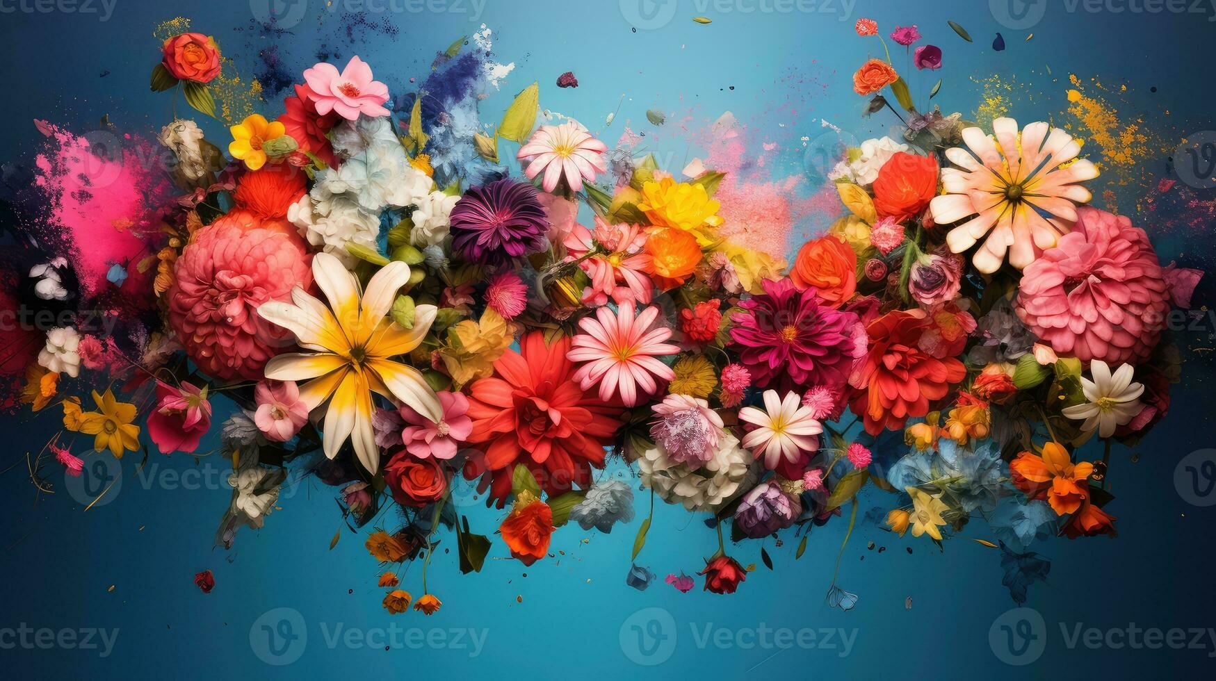 floral colorful flower background artful ai generated photo