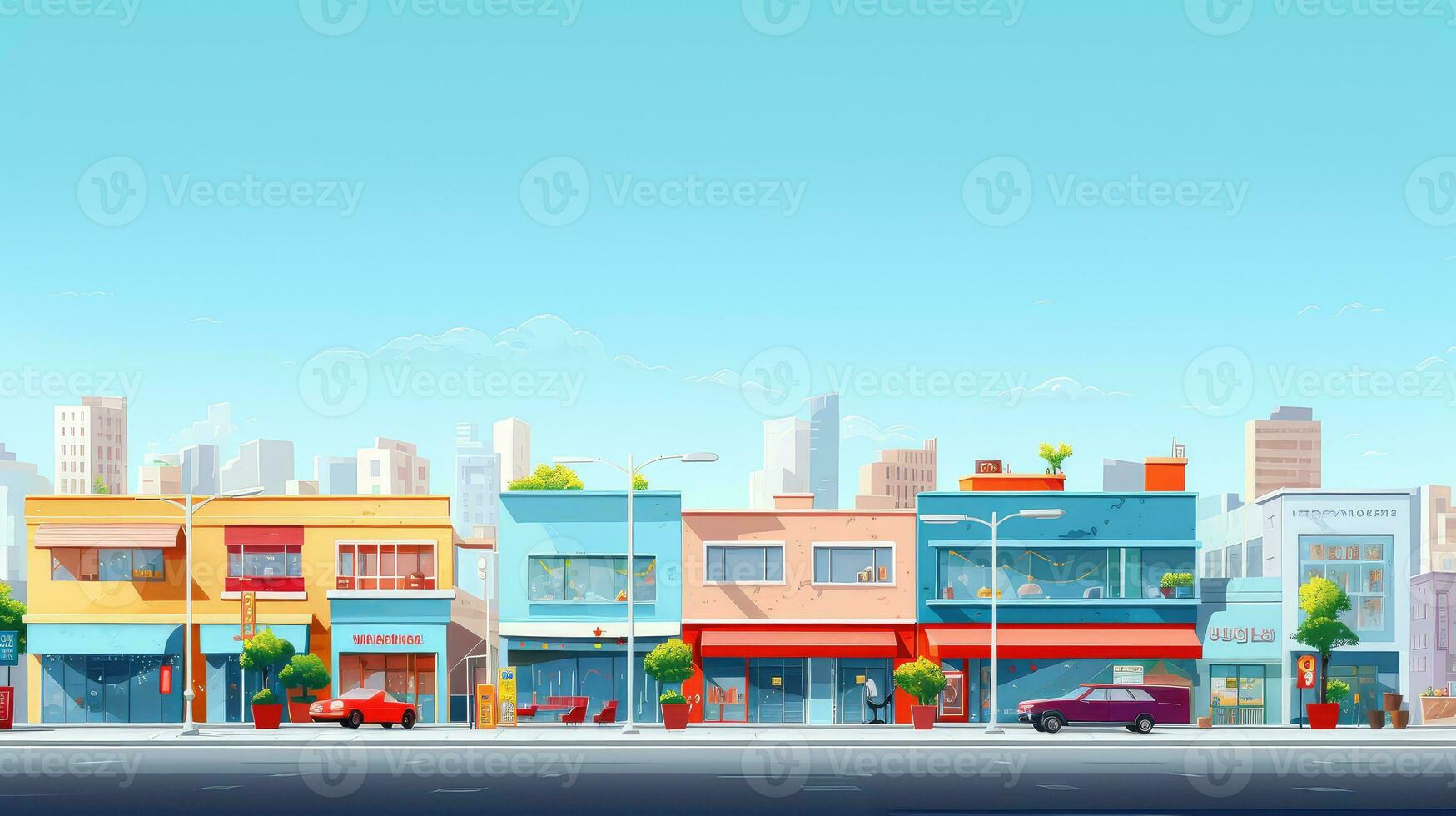 design bright building shop background ai generated photo