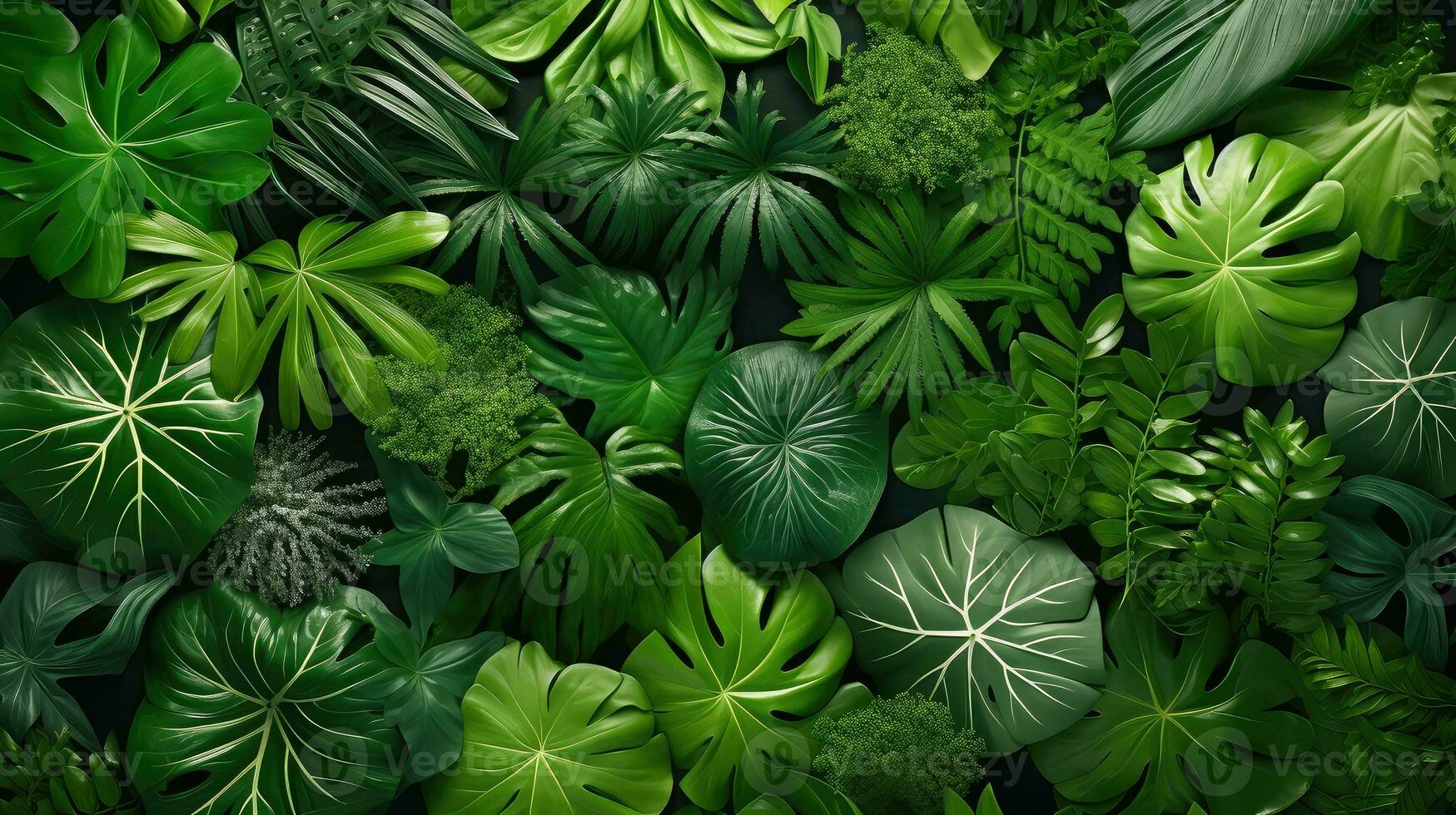 nature concept plant leaf top view ai generated photo