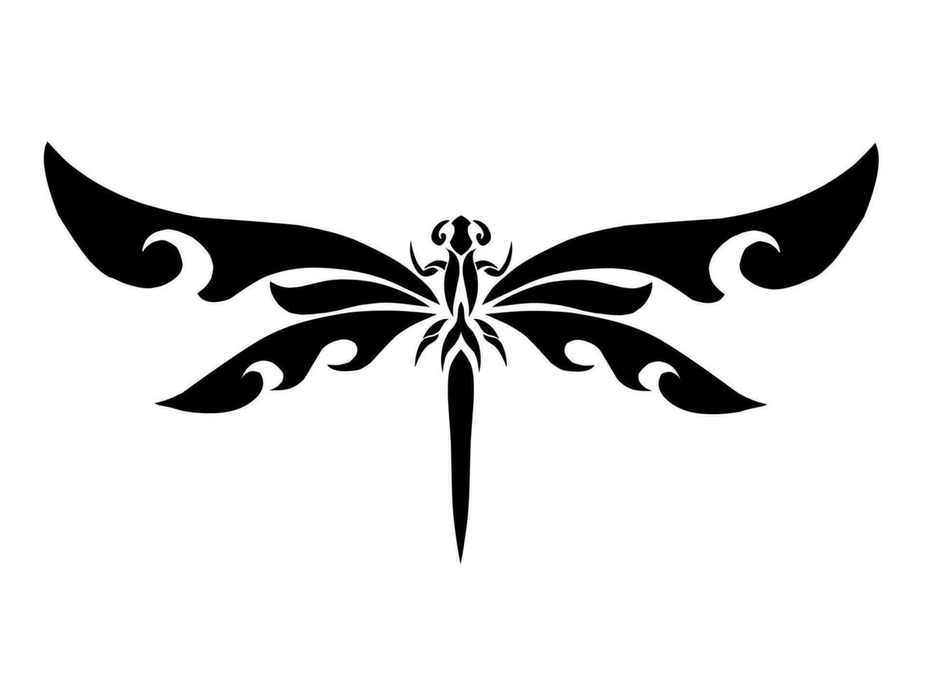 vector illustration graphic tribal art design dragonfly for tattoo symbol