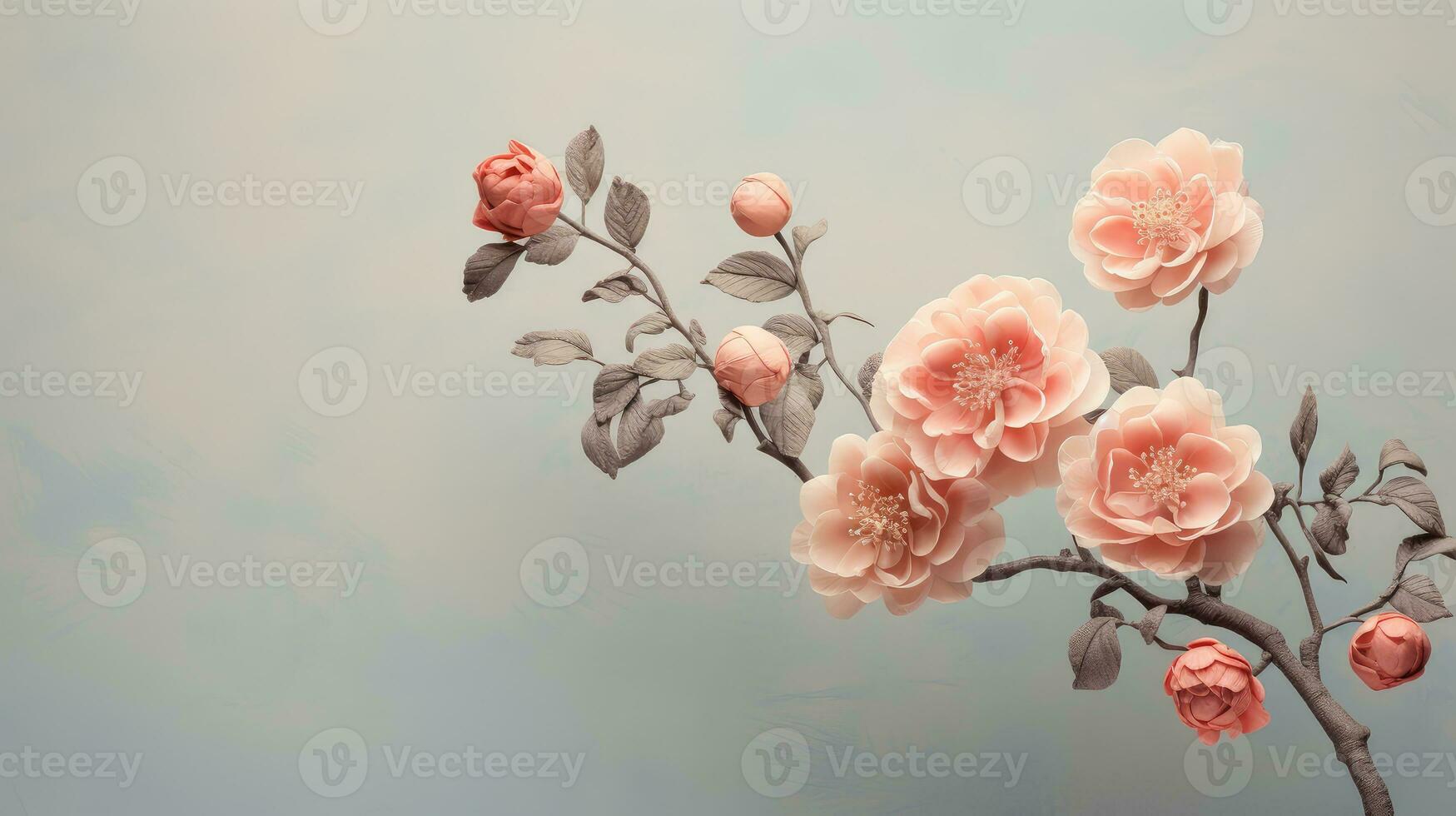 blossom vintage flower background artful ai generated photo