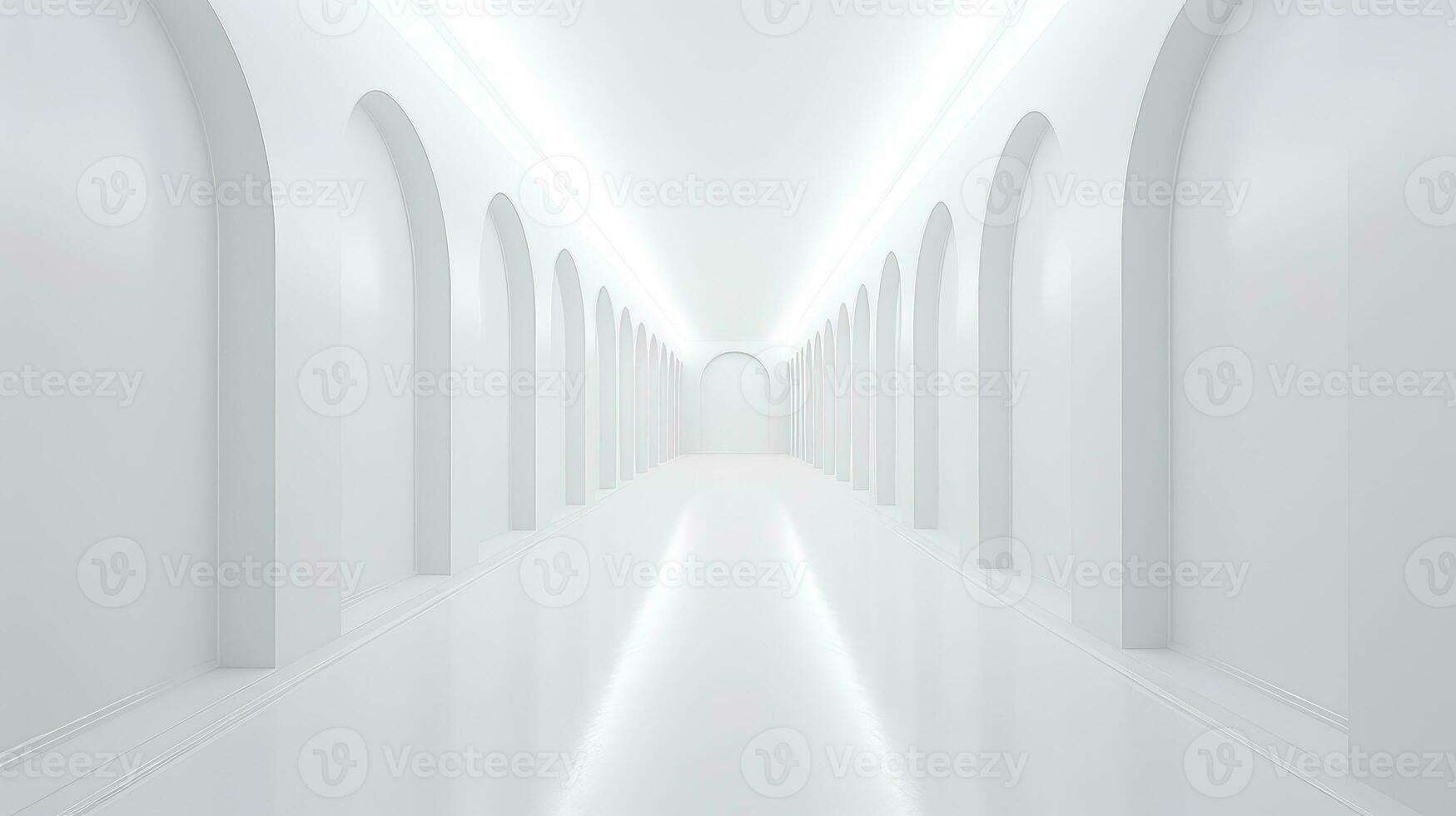 architecture white wall corridor background ai generated photo