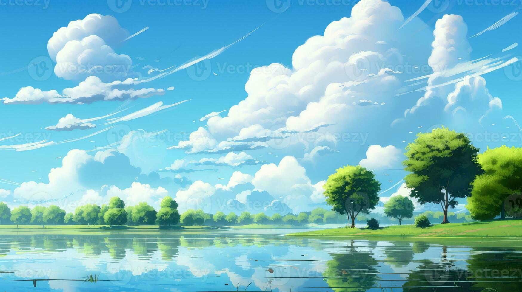 tourism vacation cloud tree landscape ai generated photo