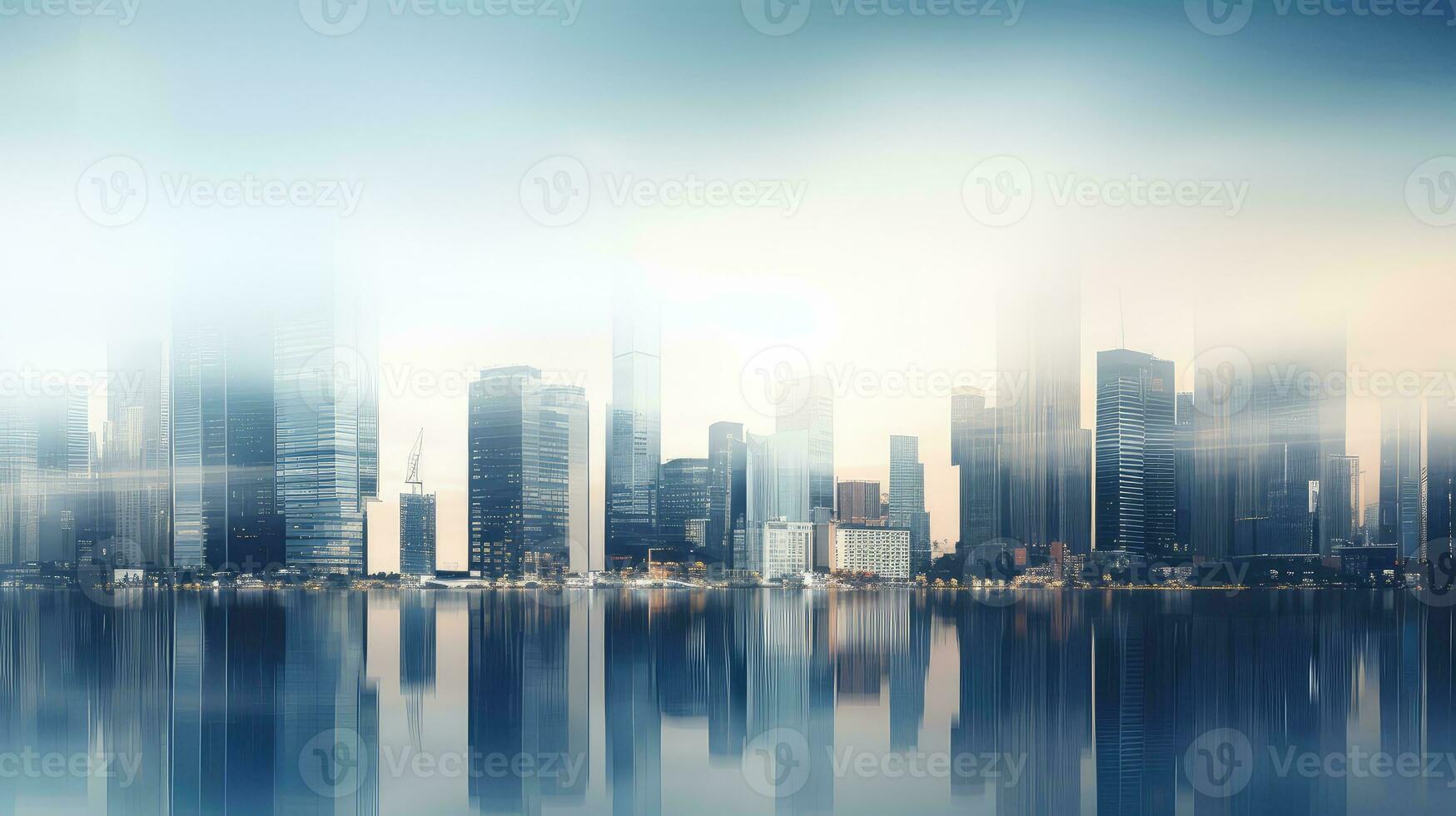 empty blurry building city background ai generated photo