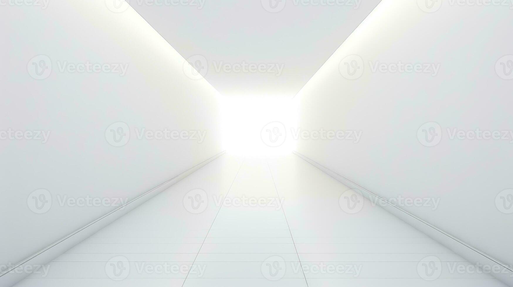 infinite white wall corridor background ai generated photo