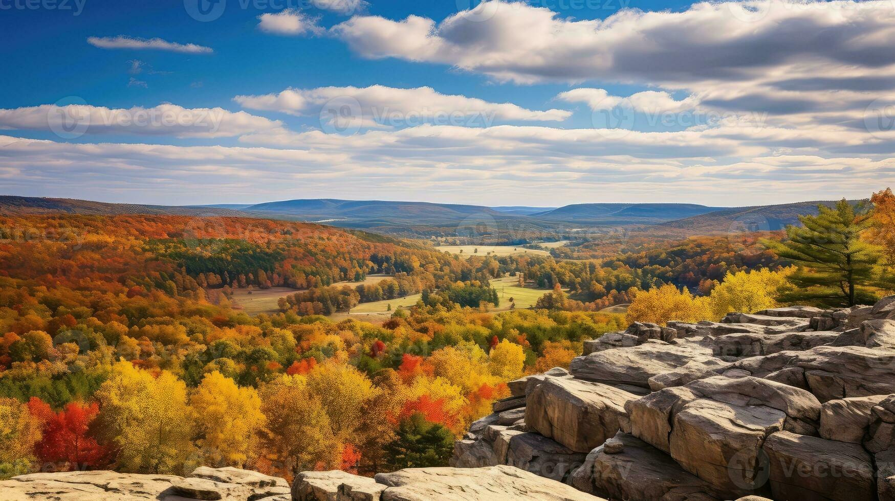 scenic fall rock panorama landscape ai generated photo