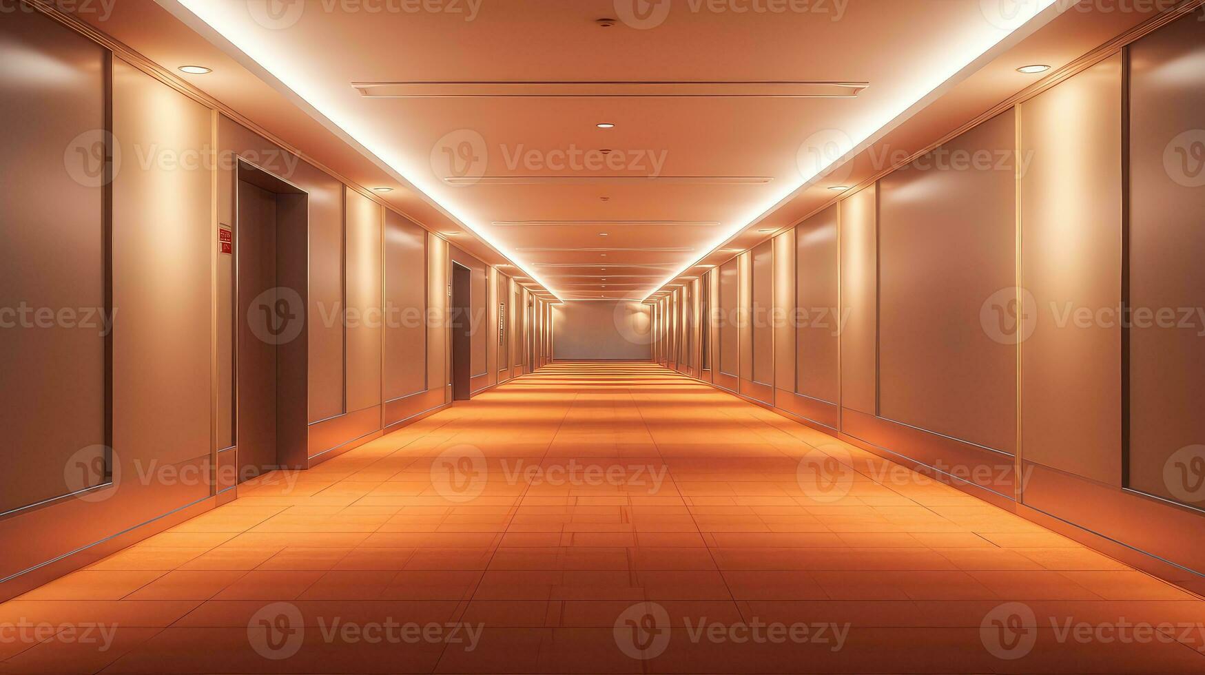 indoor space clean corridor background ai generated photo