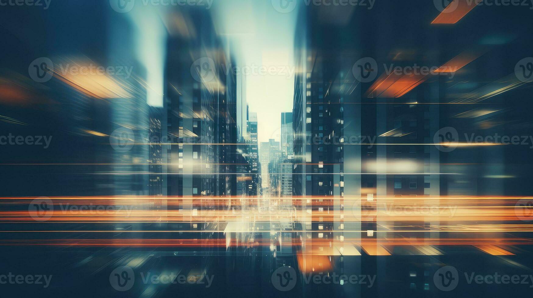 abstract blurry building city background ai generated photo