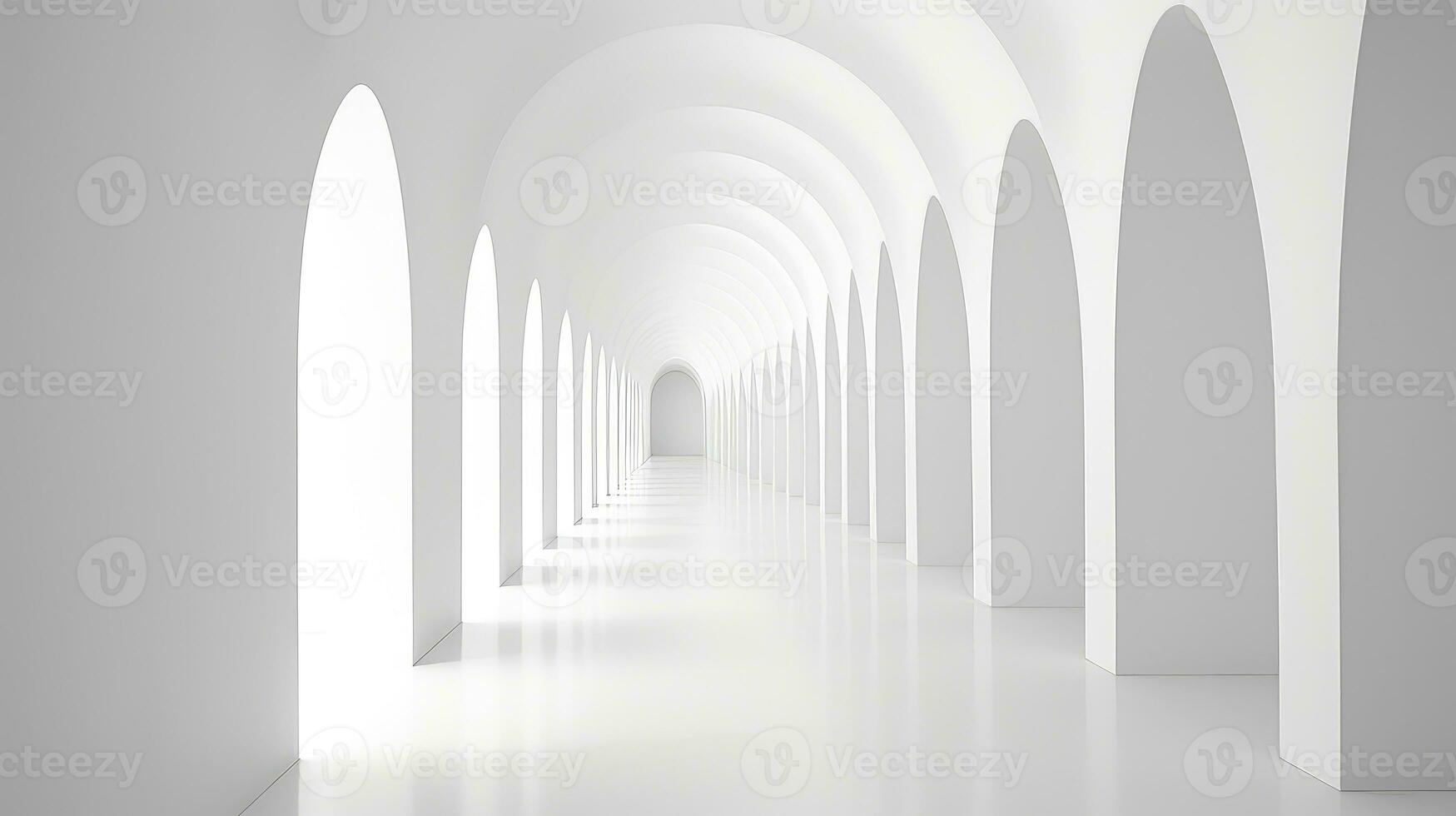 architecture white wall corridor background ai generated photo
