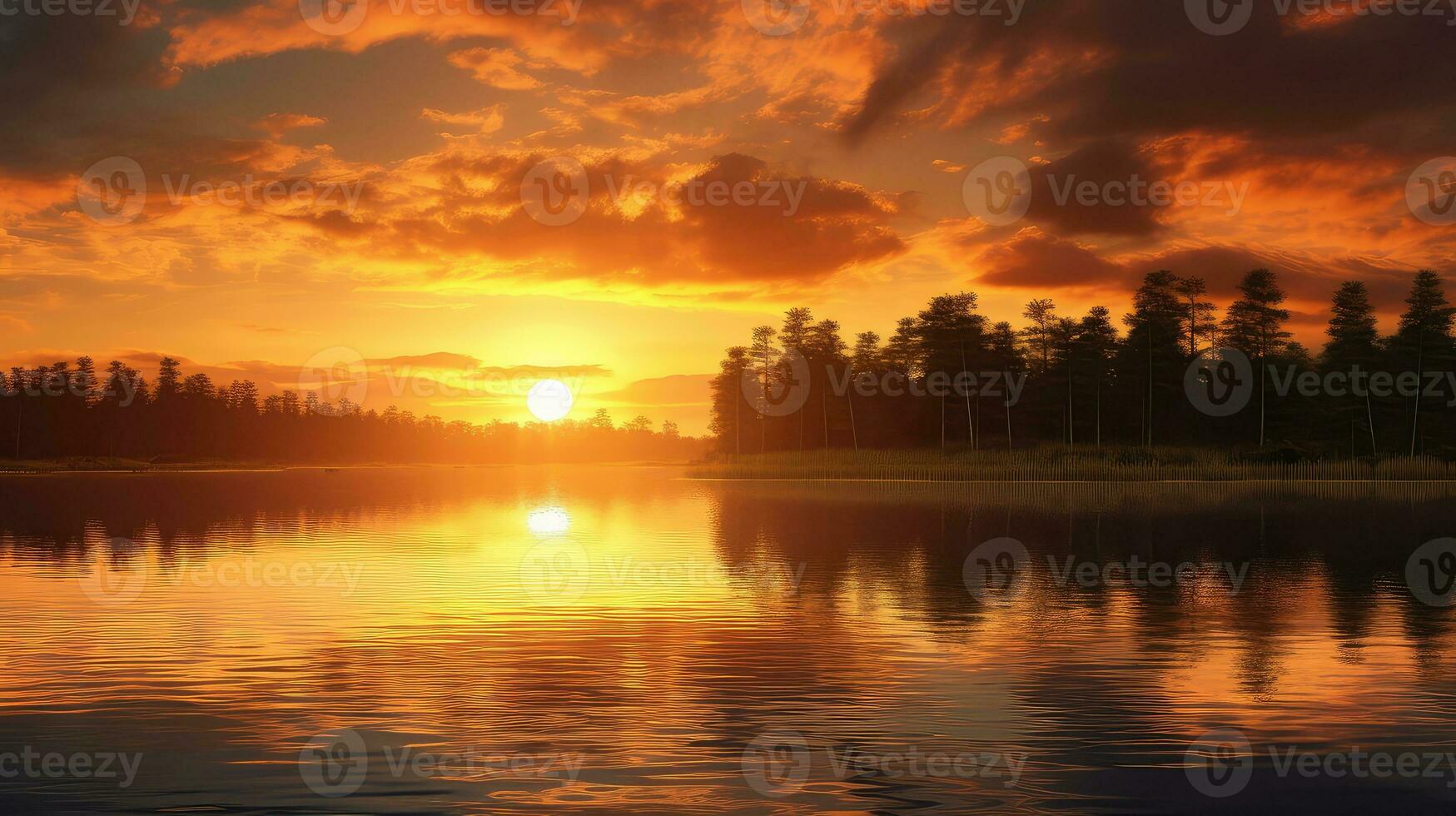 background scenic sunset sun landscape ai generated photo