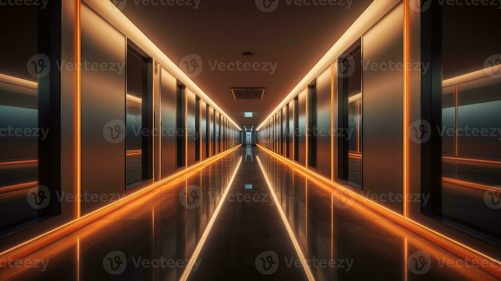 light bright inside corridor background ai generated photo