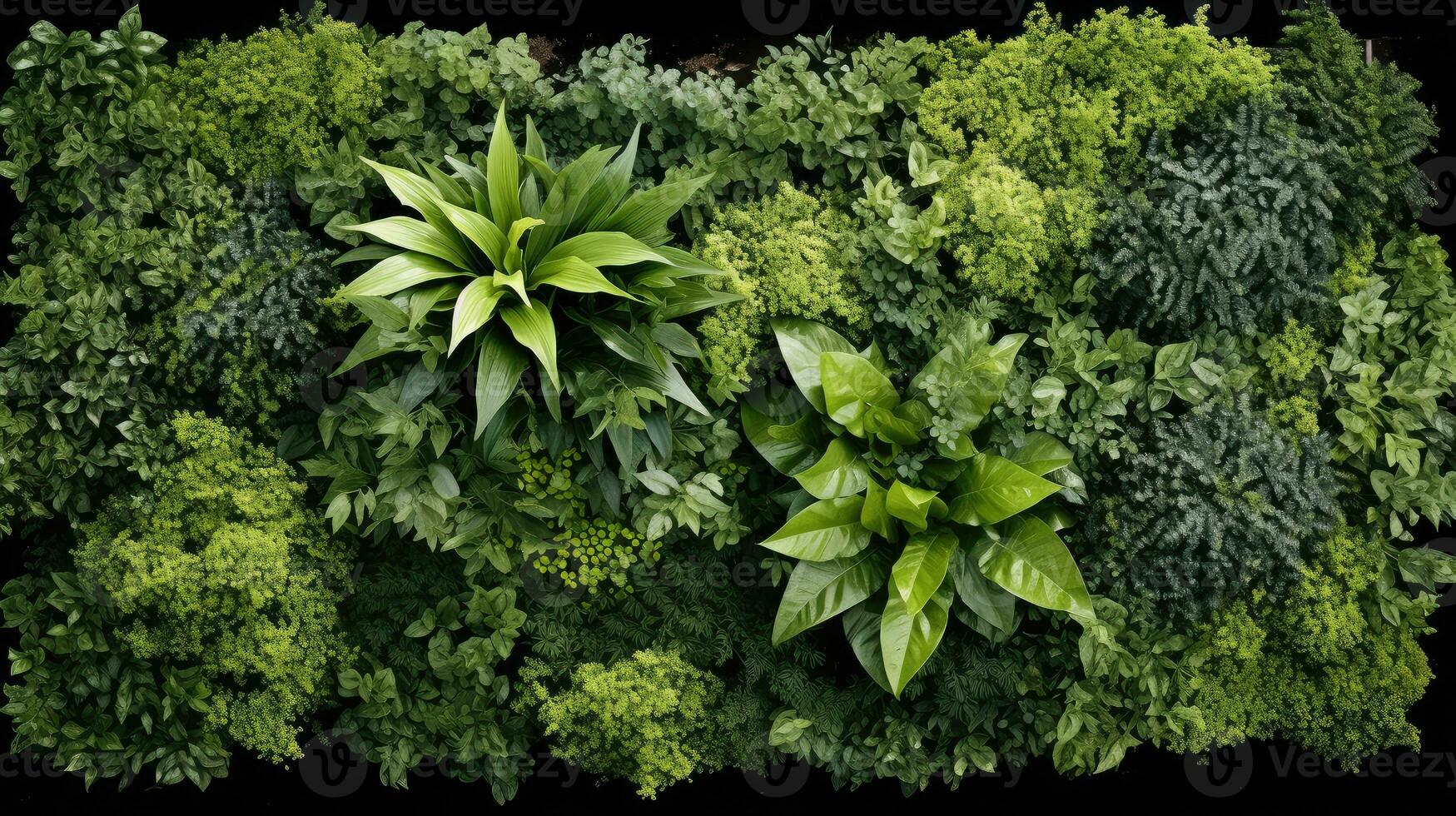 vegetable overhead green border top view ai generated photo