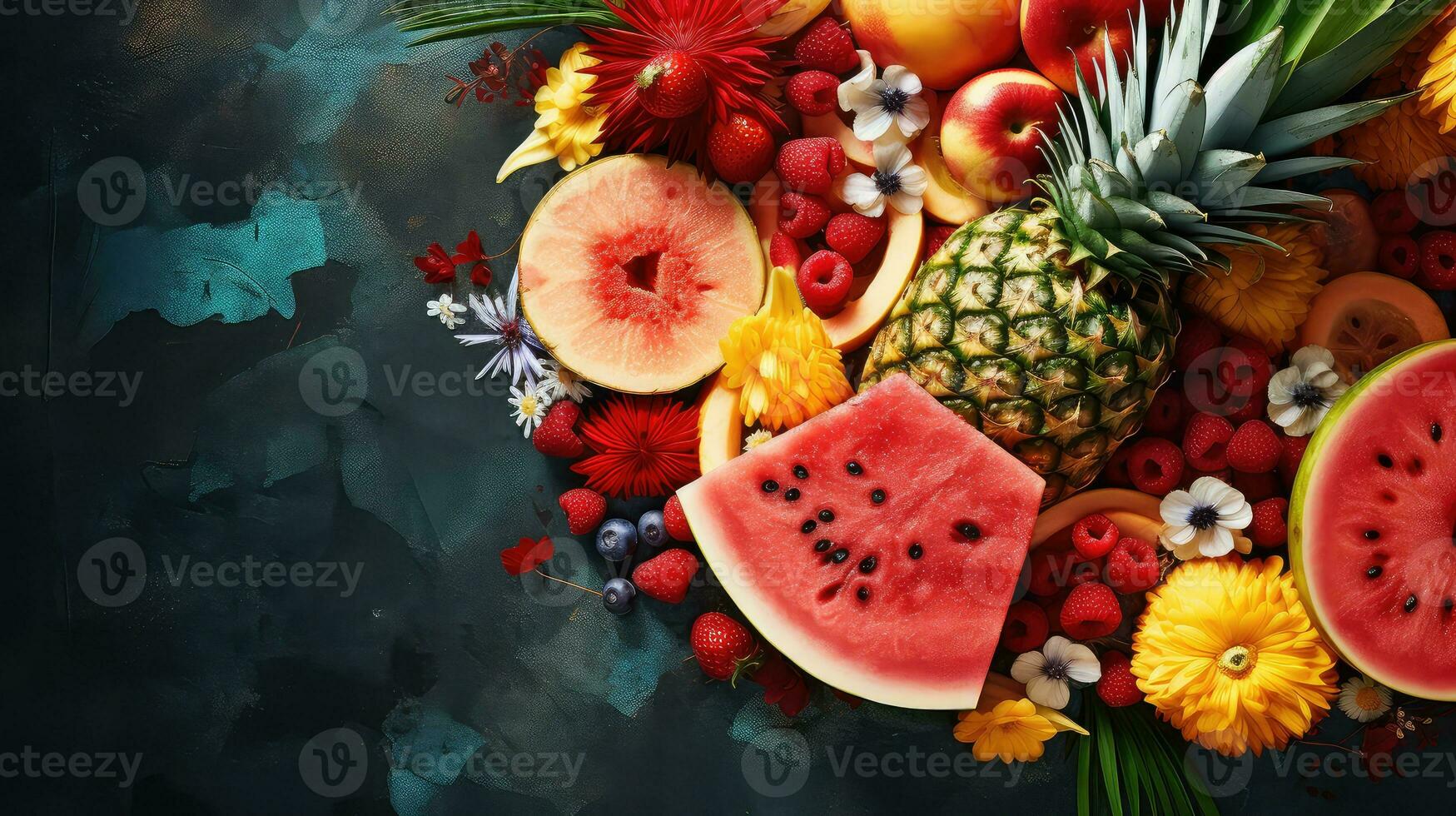 summer lay abstract top view Abstract Fruit photo