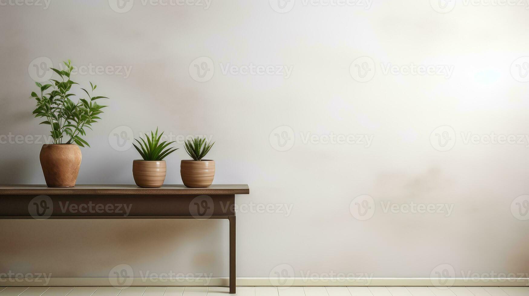 ligero vacío pared mesa antecedentes ai generado foto