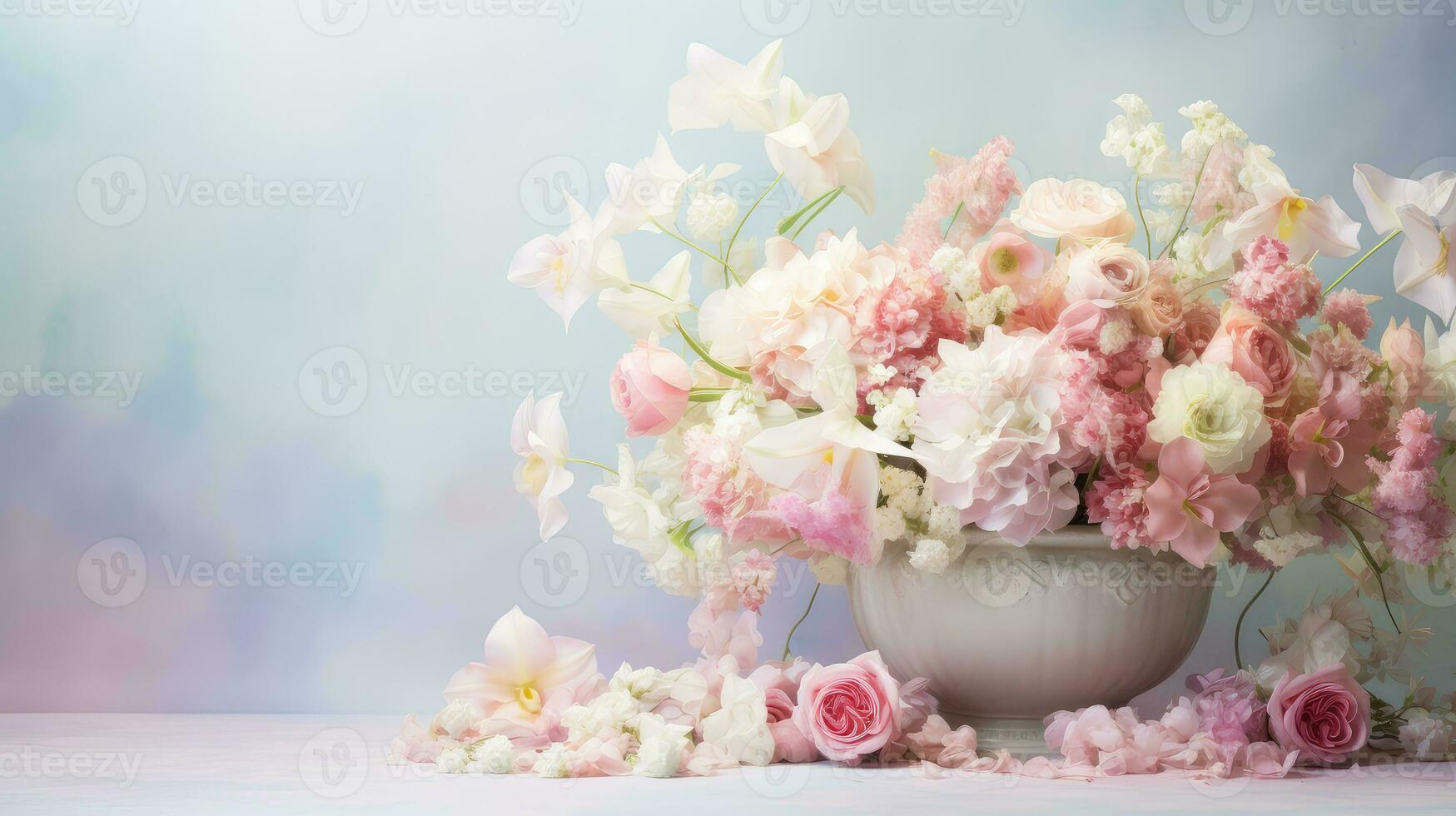 decoration pastel flower background elegant ai generated photo