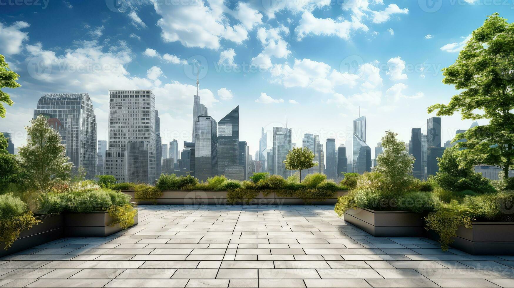 city business building nature background ai generated photo