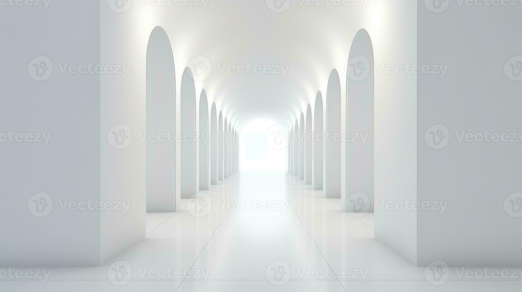 modern white wall corridor background ai generated photo